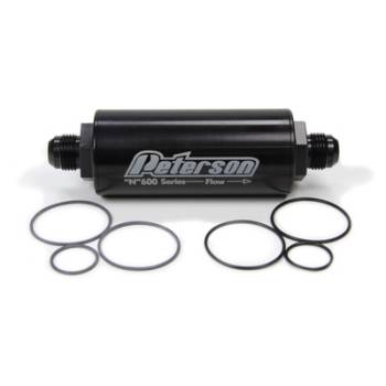 Peterson Fluid Systems - Peterson 600 Series Inline Fuel Filter -100 Micron -10 AN Fittings