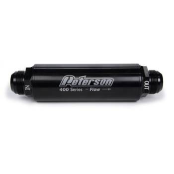 Peterson Fluid Systems - Peterson 400 Series Inline Oil Filter w/o Bypass - 100 Micron -20 AN Fittings