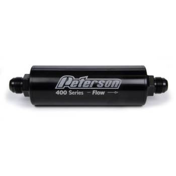 Peterson Fluid Systems - Peterson 400 Series Inline Oil Filter w/ Bypass - 100 Micron -12 AN Fittings