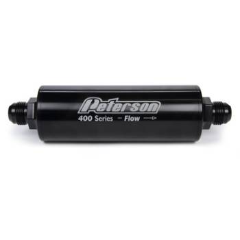 Peterson Fluid Systems - Peterson 400 Series Inline Oil Filter w/o Bypass - 100 Micron -12 AN Fittings