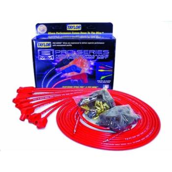 Taylor Cable Products - Taylor 8mm Pro Wires Universal Spark Plug Wire Set - Red - TCW Wire Conductor - 135 Plug Boots