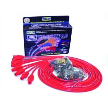 Taylor Cable Products - Taylor 8mm Pro Wires Universal Spark Plug Wire Set - Red - TCW Wire Conductor - 180 Plug Boots