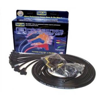 Taylor Cable Products - Taylor 8mm Spiro-Pro Universal Spark Plug Wire Set - Black - 90 Plug Boots - 8 Cylinder Applications