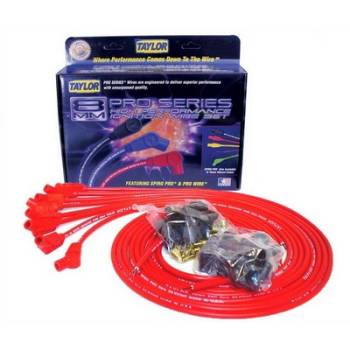 Taylor Cable Products - Taylor 8mm Spiro-Pro Universal Spark Plug Wire Set - Red - 135 Plug Boots - 8 Cylinder Applications