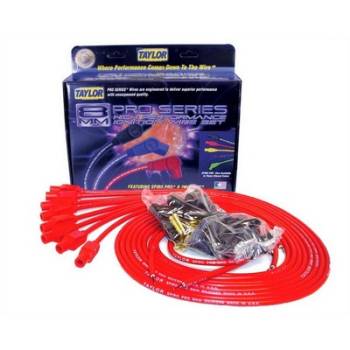 Taylor Cable Products - Taylor 8mm Spiro-Pro Universal Spark Plug Wire Set - Red - 180 Plug Boots - 8 Cylinder Applications