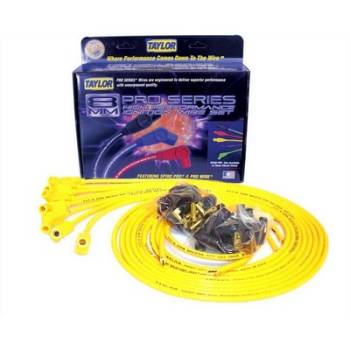 Taylor Cable Products - Taylor 8mm Spiro-Pro Universal Spark Plug Wire Set - Yellow - 135° Plug Boots