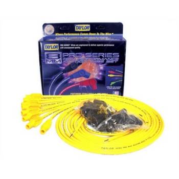 Taylor Cable Products - Taylor 8mm Spiro-Pro Universal Spark Plug Wire Set - Yellow - 180 Plug Boots