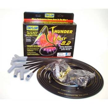 Taylor Cable Products - Taylor Universal-Fit Thundervolt 8.2mm Ignition Wire Set - 135 Plug Boots - Black