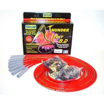 Taylor Cable Products - Taylor Universal-Fit Thundervolt 8.2mm Ignition Wire Set - 180° Plug Boots - Red