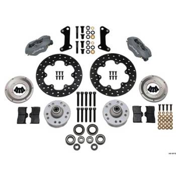 Wilwood Engineering - Wilwood Forged Dynalite Front Drag Brake Kit - Black Anodized Caliper - Drilled Rotor - GM