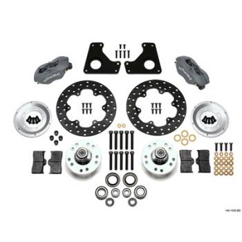 Wilwood Engineering - Wilwood Forged Dynalite Front Drag Brake Kit - Black Anodized Caliper - Drilled Rotor - 80-87 GM