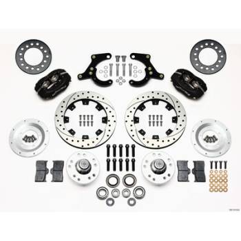 Wilwood Engineering - Wilwood Dynalite Pro Series Front Brake Kit - Black - SRP Drilled & Slotted Rotor - 55-57 Chevy