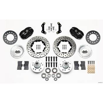 Wilwood Engineering - Wilwood Forged Dynalite Pro Series Front Brake Kit - Black Anodized Caliper - SRP Drilled & Slotted Rotor - Mopar B&E Body HD for Disc Special