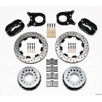 Wilwood Engineering - Wilwood Dynalite Pro Series Rear Brake Kit - Black - SRP Drilled & Slotted Rotor - Chevy 12 Bolt