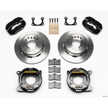 Wilwood Engineering - Wilwood Forged Dynalite Rear Parking Brake Kit - Black Anodized Caliper - Plain Face Rotor - Big Ford 2.36" Offset One Piece Vented