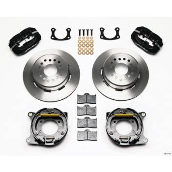 Wilwood Engineering - Wilwood Forged Dynalite Rear Parking Brake Kit - Black Anodized Caliper - Plain Face Rotor - Big Ford New Style 2.50" Offset One Piece Vented