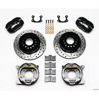 Wilwood Engineering - Wilwood Dynalite Rear Parking Brake Kit - Black - SRP Drilled & Slotted Rotor - Small Ford 2.66"