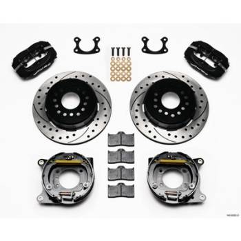 Wilwood Engineering - Wilwood Dynalite Rear Parking Brake Kit - Black - SRP Drilled & Slotted Rotor - Small Ford 2.50"