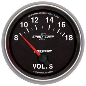 Auto Meter - Auto Meter 2-5/8 Gauge Voltmeter 18V Electric Sport-Comp