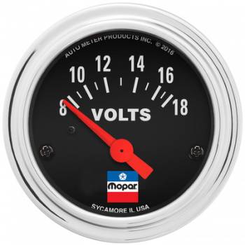 Auto Meter - Auto Meter 2-1/16 Voltmeter Gauge Mopar Logo Series
