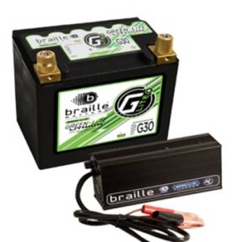 Braille Battery - Braille Lithium 12 Volt Battery Green Lite w/Charger