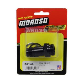 Moroso Performance Products - Moroso Fuel Inlet Fitting Adapt -08 AN x 7/8-20 Black