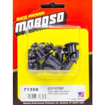 Moroso Performance Products - Moroso Oval Head Quick 3/16 Hex Fastener 7/16 x .500