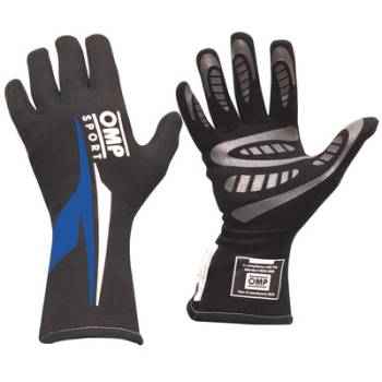 OMP Racing - OMP OS 60 Gloves Black And Blue LG FIA/SFI