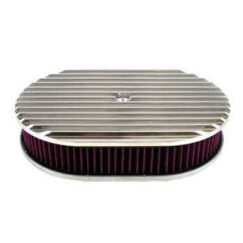 Racing Power - Racing Power Polished Aluminum 12X2 All Finned Air Cleaner Kit Washable