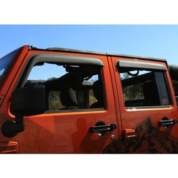 Rugged Ridge - Rugged Ridge Window Visors Matte Black 4 Door 07-18 Jeep Wrangler