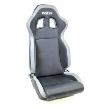 Sparco - Sparco Seat - R100 - Reclining - Side Bolsters - Harness Openings - Fiberglass Composite - Fabric - Gray / Black