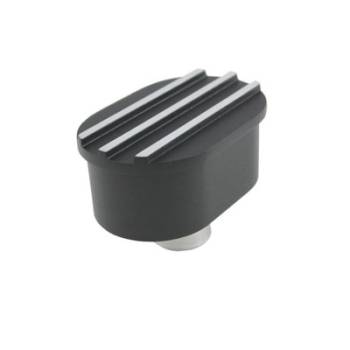 Specialty Products - Specialty Products Breather Cap Push-In Oval Finned Black Aluminum