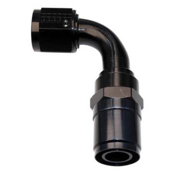 Fragola Performance Systems - Fragola Race-Rite Crimp-On 90 Degree Hose End - 4 AN Hose Crimp to 4 AN Female - Black Anodized