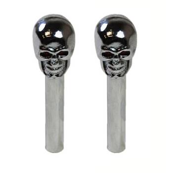 Racing Power - Racing Power Skull Door Lock Knobs - Plastic - Chrome (Pair)