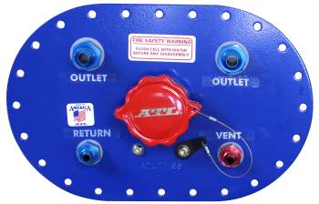 ATL Racing Fuel Cells - ATL 6" x 10" Fill-Plate / Flap Valve Assembly w/ #10 Outlet - Steel - Steel Cap