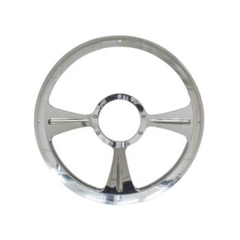 Billet Specialties - Billet Specialties GTX01 Half Wrap Steering Wheel - Polished - 3-Spoke - 14 in. Diameter