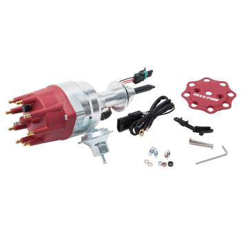 Edelbrock - Edelbrock Max-Fire Distributor - Ready-To-Run - Magnetic Pickup - Mechanical / Vacuum Advance - HEI Style Terminal - Red - Mopar B-Series