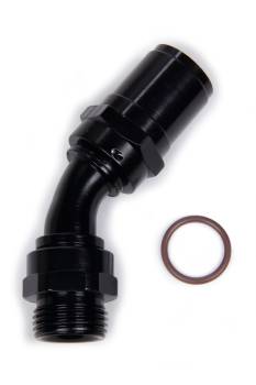 Fragola Performance Systems - Fragola Race-Rite Crimp-On 45 Degree Hose End - 10 AN Hose Crimp to 10 AN Female - Black Anodized