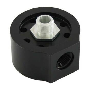 Moroso Performance Products - Moroso Oil Accumulator Adapter - Bolt-On - 18 x 1.5 mm Thread - 10 AN Female Port - Aluminum - Black Anodized - GM GenV LT-Series
