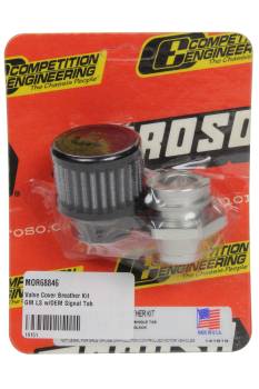 Moroso Performance Products - Moroso Breather - Screw-In - Round - GM LS Single Tab - Clamp-On Filter