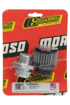 Moroso Performance Products - Moroso Breather - Screw-In - Round - GM LS Double Tab - Clamp-On Filter