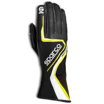 Sparco - Sparco Record Karting Glove - Black/Yellow - Size: X-Small / 8 Euro