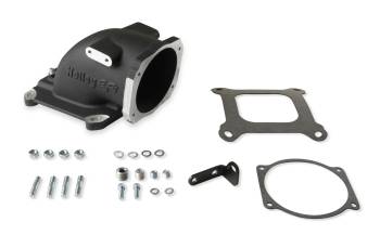 Holley EFI - Holley EFI Throttle Body Adapter - Elbow - Aluminum - Black - GM LS-Series to 4150 Mounting Flange