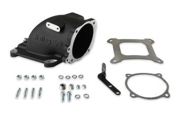 Holley EFI - Holley EFI Throttle Body Adapter - Elbow - Aluminum - Black - Ford 105 mm Throttle Body to Square Bore Mounting Flange