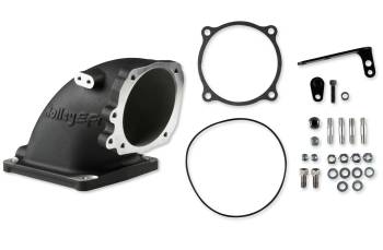 Holley EFI - Holley EFI Throttle Body Adapter - Elbow - Aluminum - Black - Ford 105 mm Throttle Body to Dominator Mounting Flange