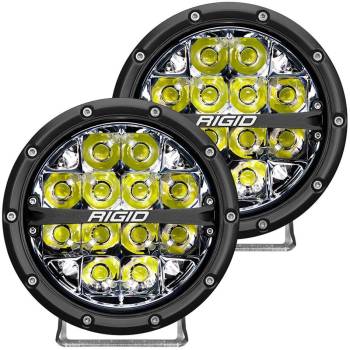 Rigid Industries - Rigid Industries 360 Series LED Light Assembly - Spot - 72 Watts - 6" Round - Surface Mount - White Backlight - White LED - Aluminum - Black Anodize