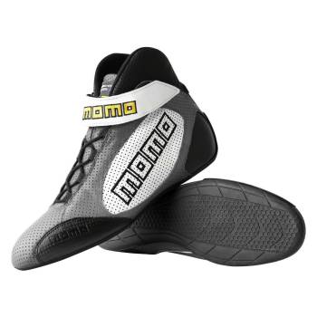 Momo - Momo Shoe - GT Pro - Driving - High-Top - FIA 8856/2000 - Leather Outer - Nomex Inner - Gray - Size 12 (Pair)