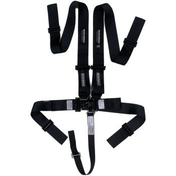 Ultra Shield Race Products - Ultra Shield Latch & Link 5 Point Harness - Pull Down Adjust - Bolt-On/Wrap Around - Individual Harness - Black