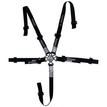 Ultra Shield Race Products - Ultra Shield Camlock 5 Point Harness - SFI 16.1 - Pull Down Adjust - Bolt-On/Wrap Around - Individual Harness - Junior - Black