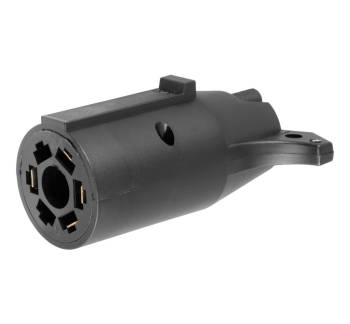 Curt Manufacturing - Curt Trailer Plug Adapter - Vehicle Side 7 Blade to Trailer Side 4 Flat - Plastic - Black